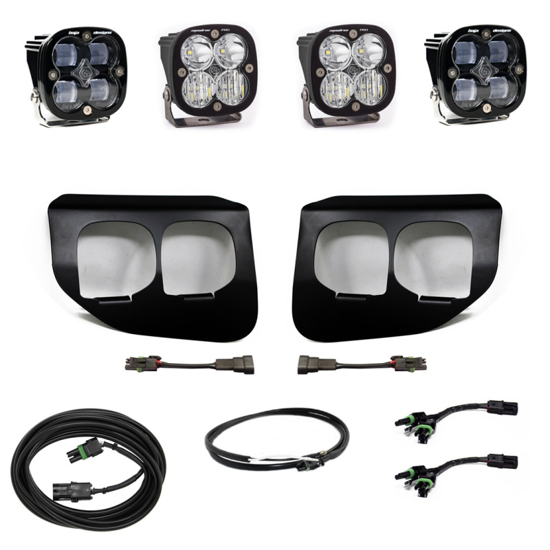 Ford Super Duty Fog Light Pocket Kit - Baja Designs - Dual FPK SAE/Pro DC w/Upfitter - `20-`27